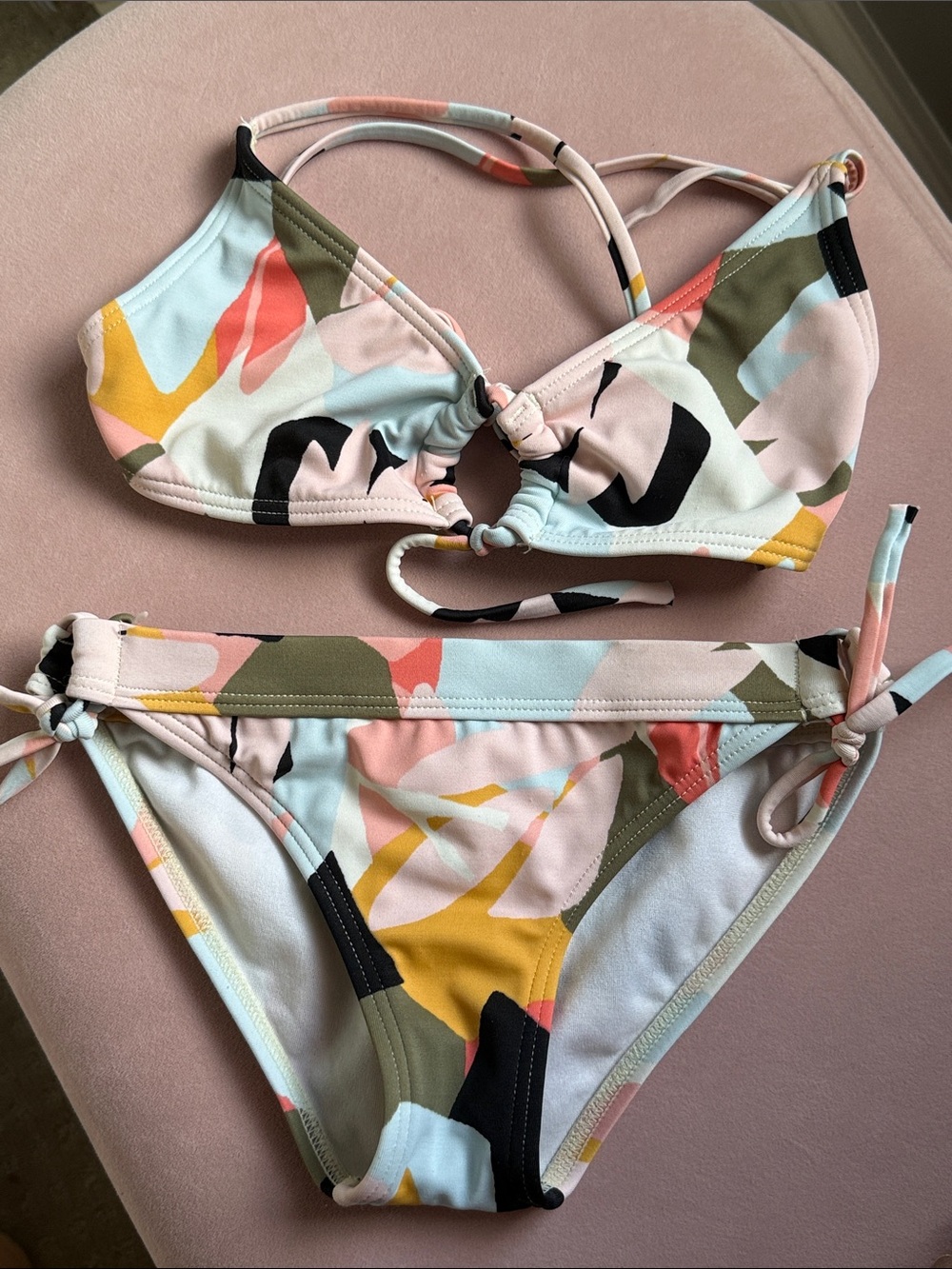 Billabong Pastel Multi-Color Floral Print Bikini